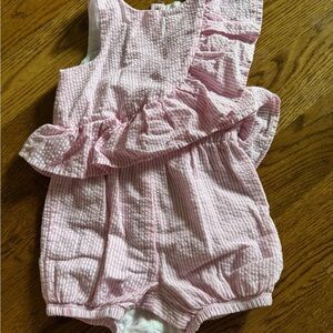 Pink Striped Baby Romper